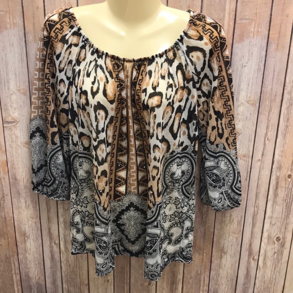 INC animal printed top